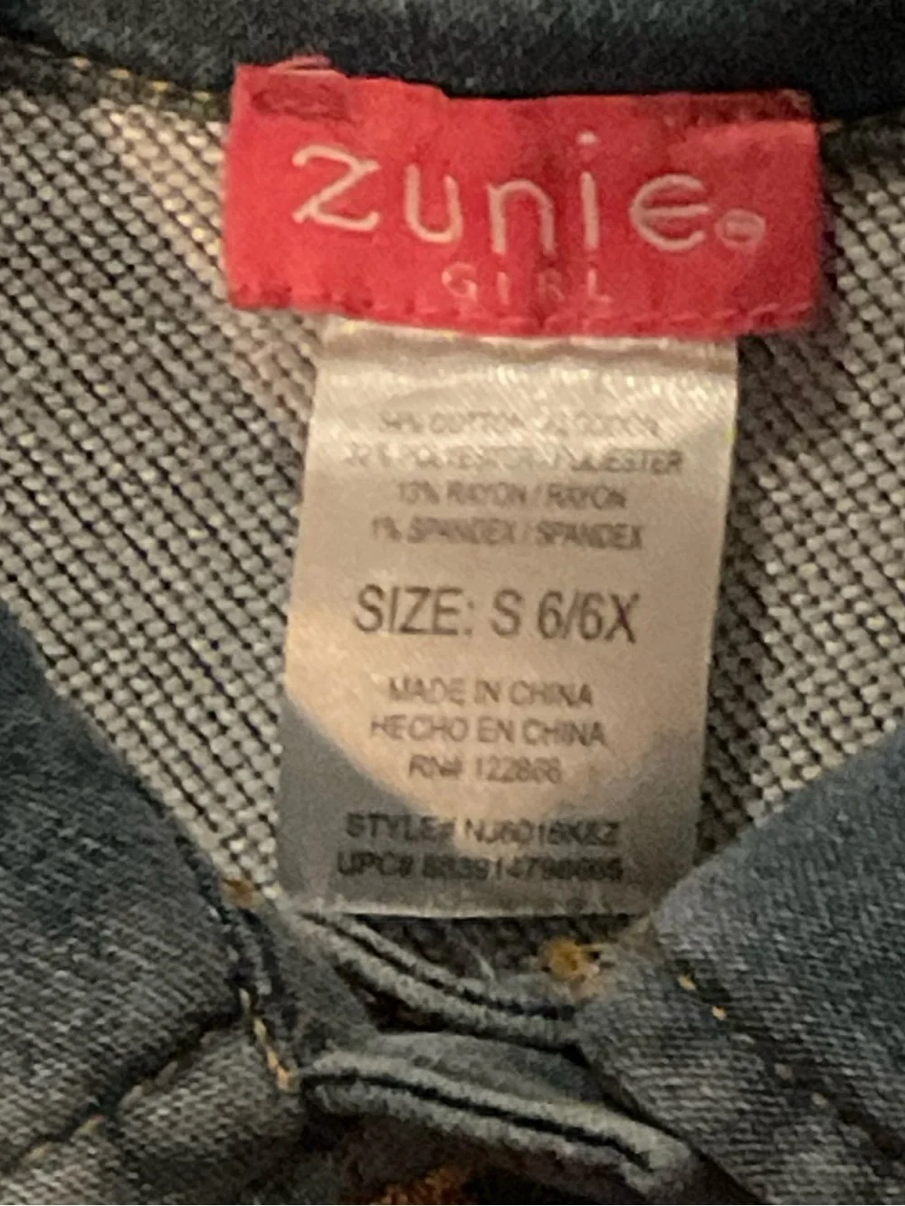 Zunie | Blue Denim Kids' Jacket with Button Front